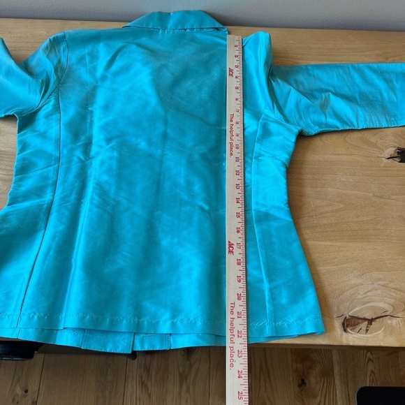 MARIKO 100% SILK BUTTON FRONT BLOUSE XS 3/4 SLEEVE NOTCH COLLAR EVENING ELEGANT - Picture 10 of 12